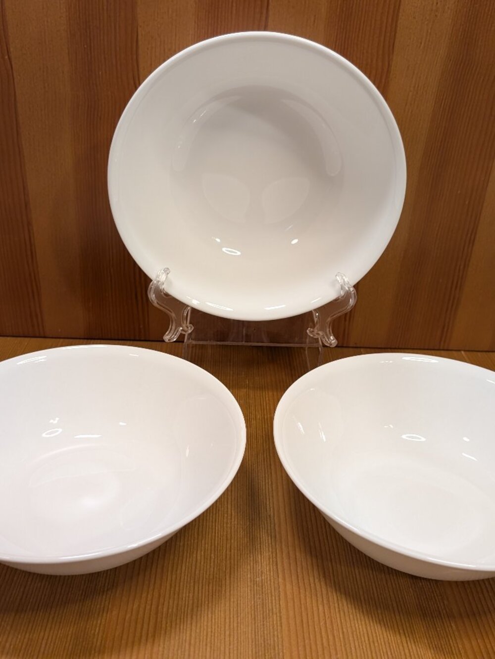 Set of 3 Corelle WINTER FROST WHITE Pattern 8 1/2" Serving Bowls Lot 8.5 in VGUC